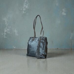 Andrea Mabiani Shoulder Tote Dark Green Made In Italy Leather Straps And Tassle
